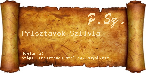 Prisztavok Szilvia névjegykártya