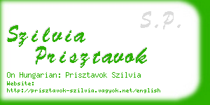 szilvia prisztavok business card